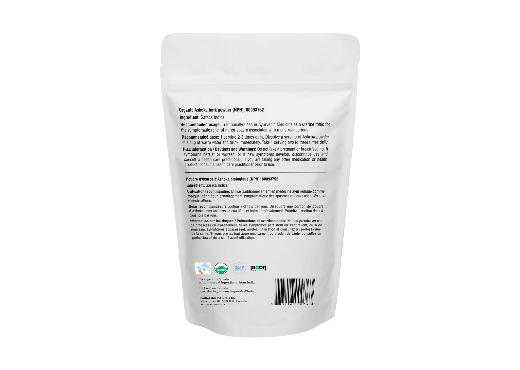 Organic Ashoka Bark Powder - Saraca Ashoka - Ashoka means one that relieves the pain and grief of a woman. Traditionally Ashoka is used in Ayurvedic Medicine/ herbal medicine as a uterine tonic for the symptomatic relief of minor spasms associated with menstrual periods