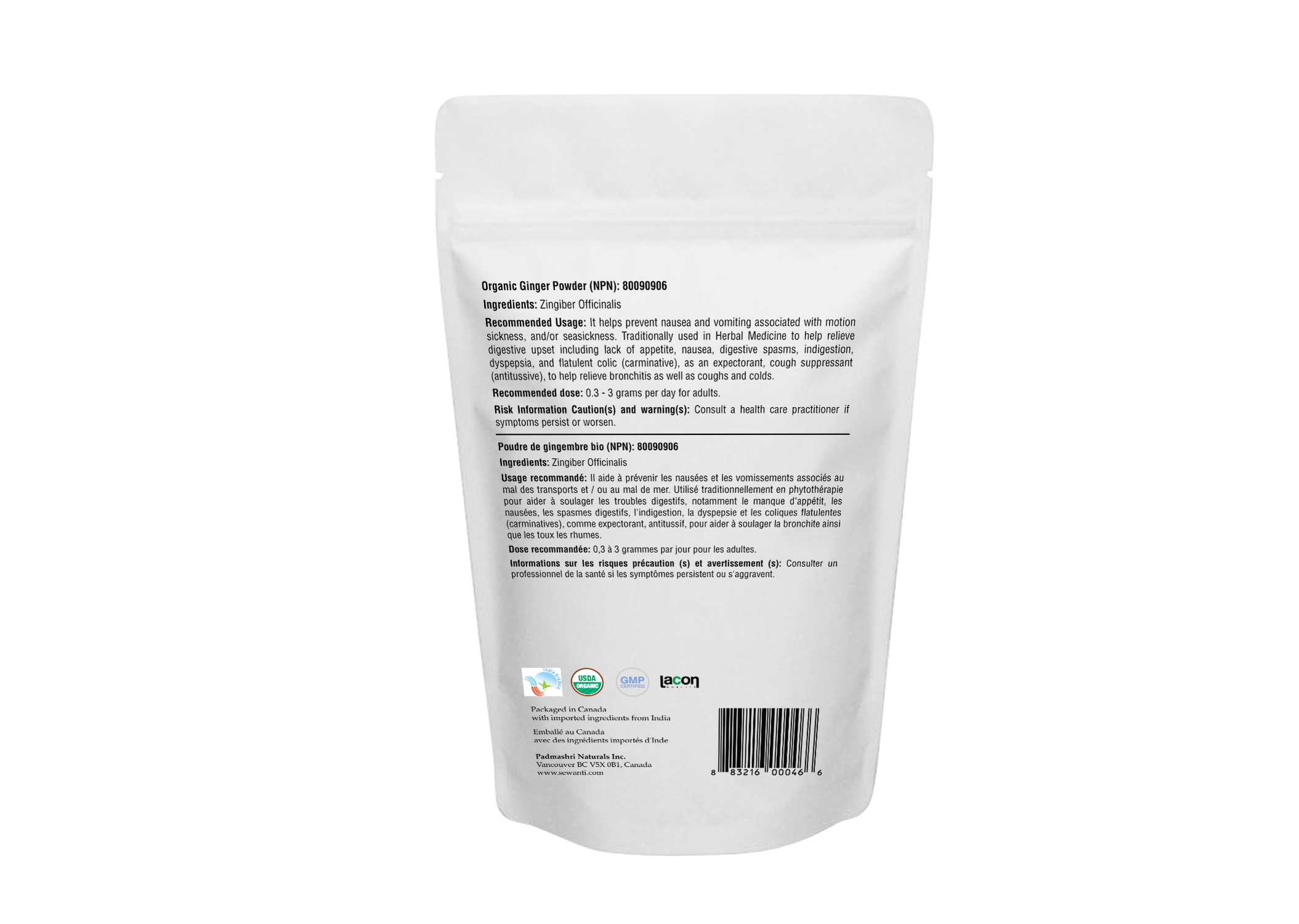 Organic Ginger Powder - Zingiber Officinalis - Ginger is traditionally used in herbal medicines to help relieve digestive upset including lack of appetite, nausea, digestive spasms, indigestion, dyspepsia, and flatulent colic (carminative), as an expectorant and cough suppressant (antitussive) to help relieve bronchitis as well as coughs and colds.