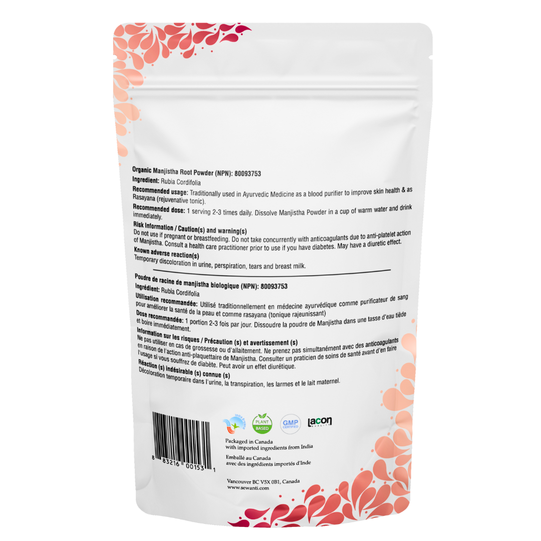 Organic Manjista Root Powder - Rubia cordofolia