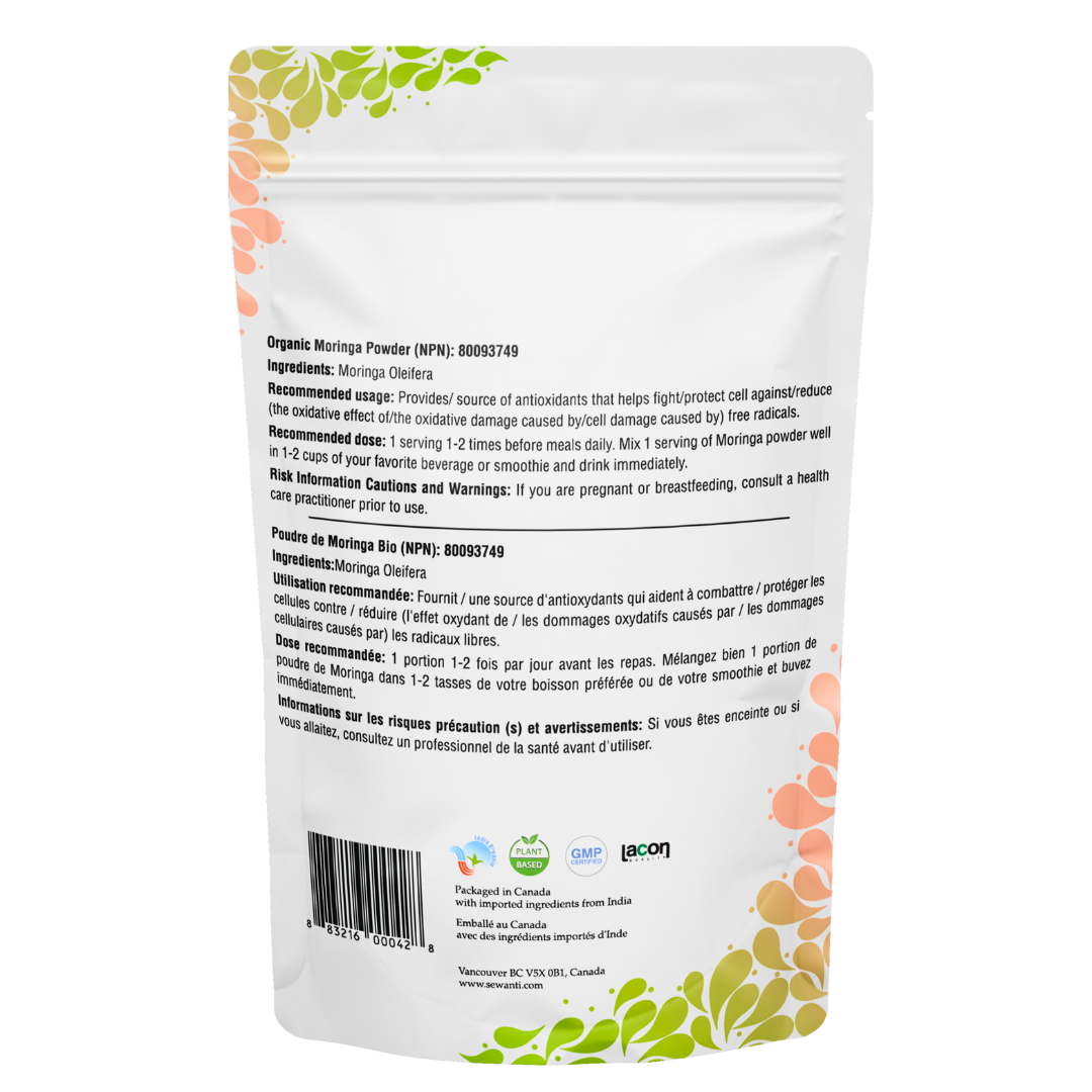 Poudre de feuilles de Moringa biologique - Moringa Oleifera