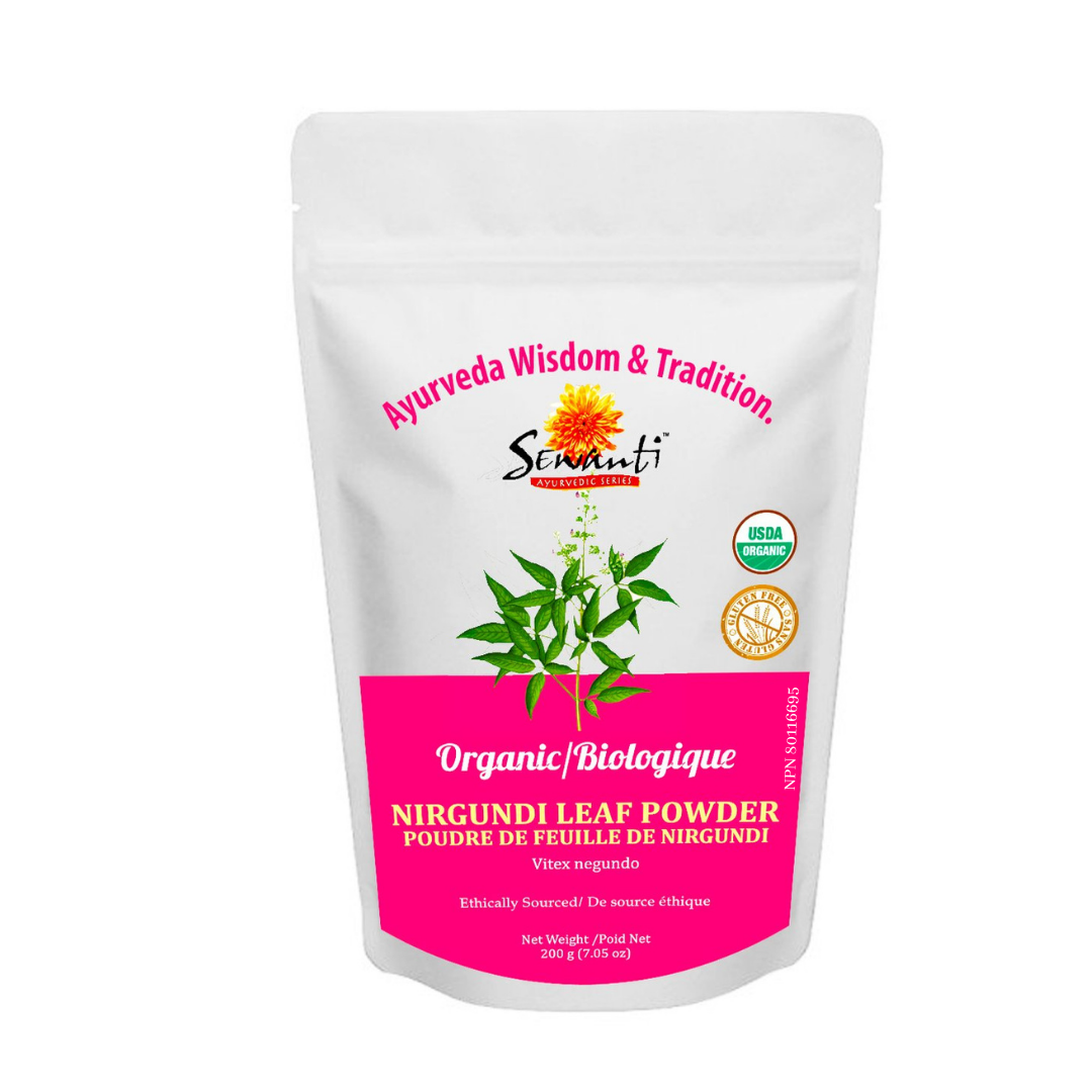 Organic Nirgundi Leaf Powder - Vitex Negundo - Ayurveda for minor Kustha (minor skin irritation and inflammation) to help bring relief in skin conditions like eczema and associated itching.