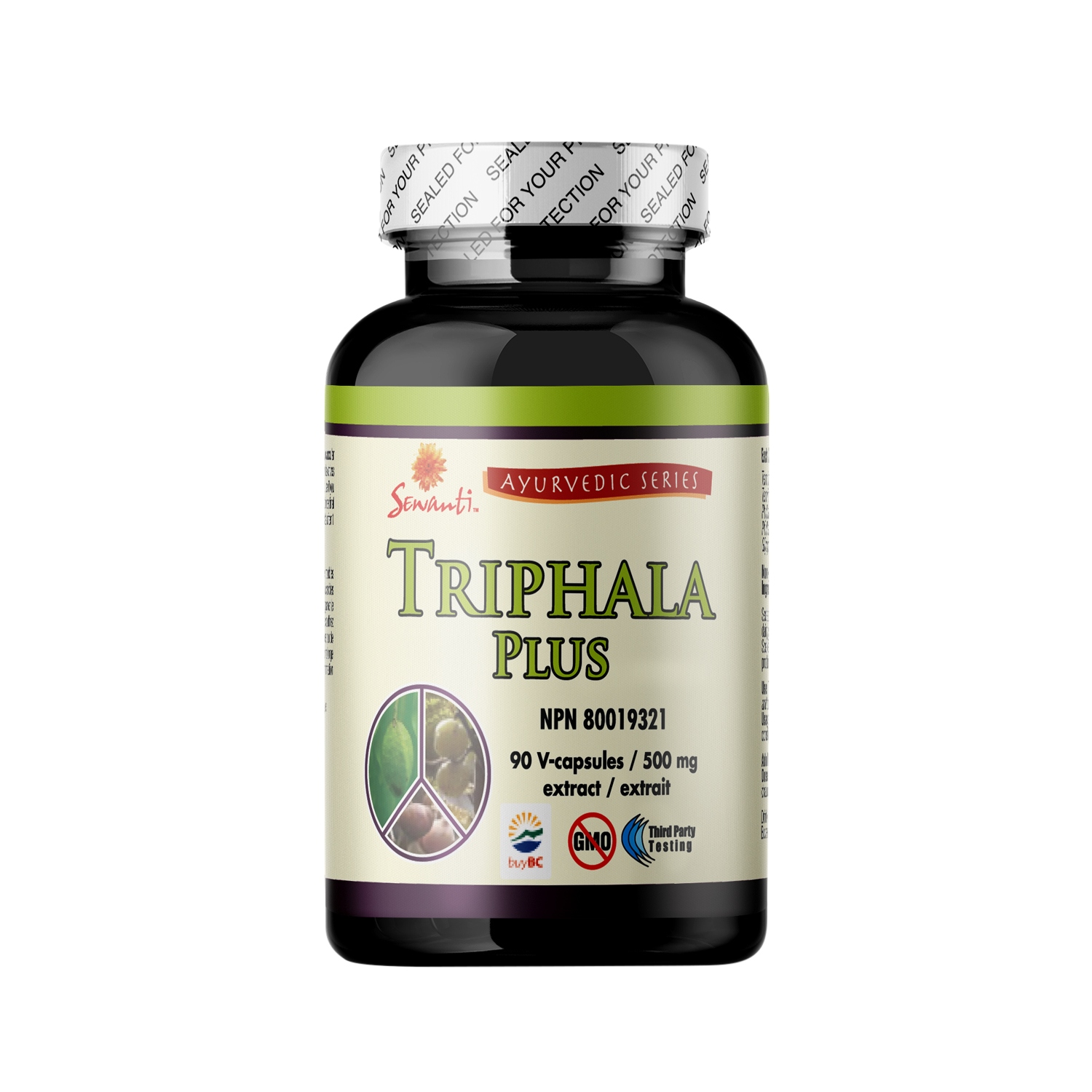 Ayurvedic Triphala Plus Capsules - Triphala herbal formula literary means 3 fruits but Sewanti Triphala plus formulation has 2 added ingredients. Traditionally used in Ayurvedic medicine in the treatment of indigestion, constipation, and strengthening the eyes.