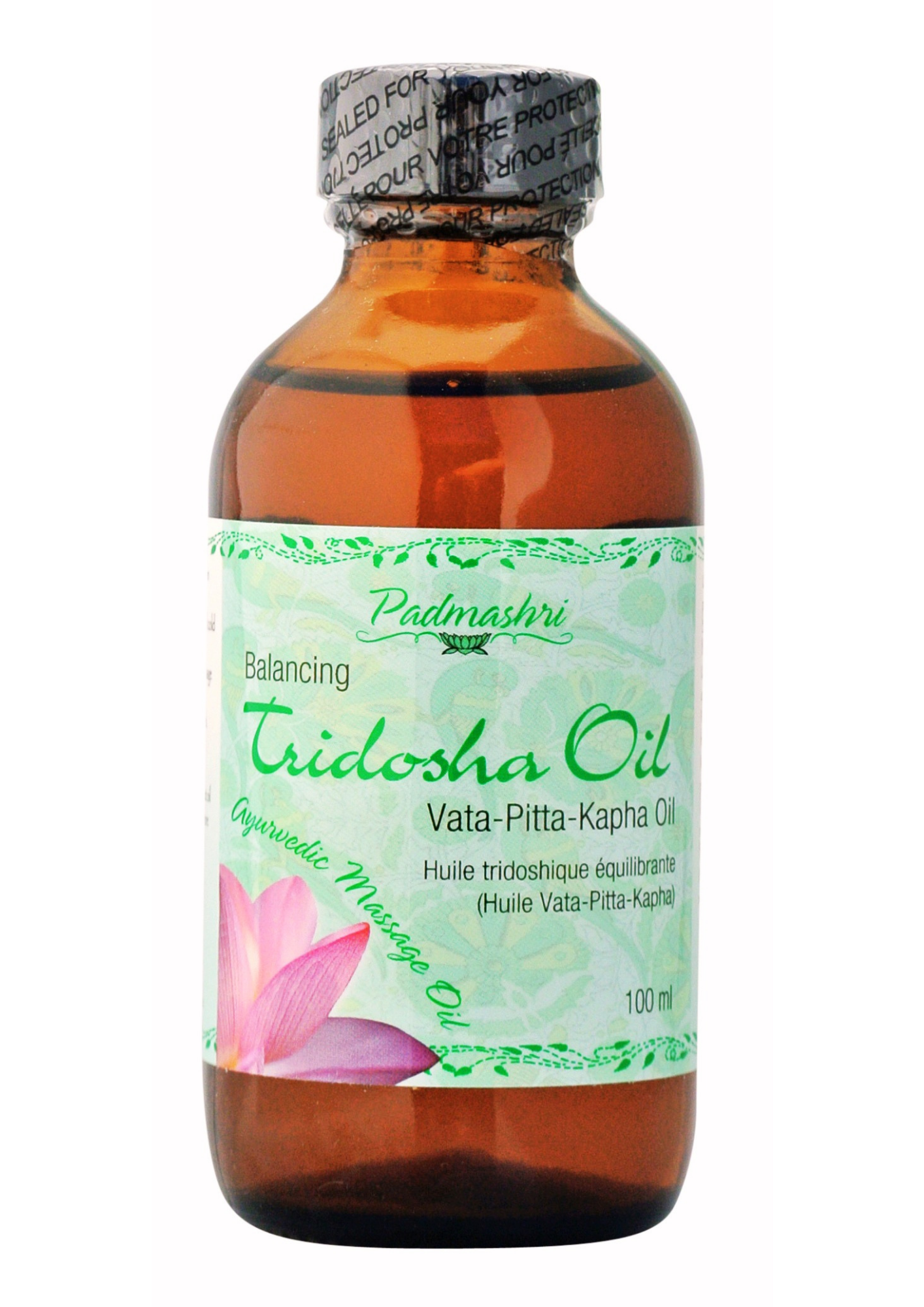 Ayurvedic Tridosha Massage Oil - This oil nourishes the tissues, cares for the skin, balances, calms, and is lightly warming. It can be used by all types of the constitution for body massage and as a bath oil. It is mainly for those who are already balanced and want to remain so or those who are not sure what type of constitution they are.